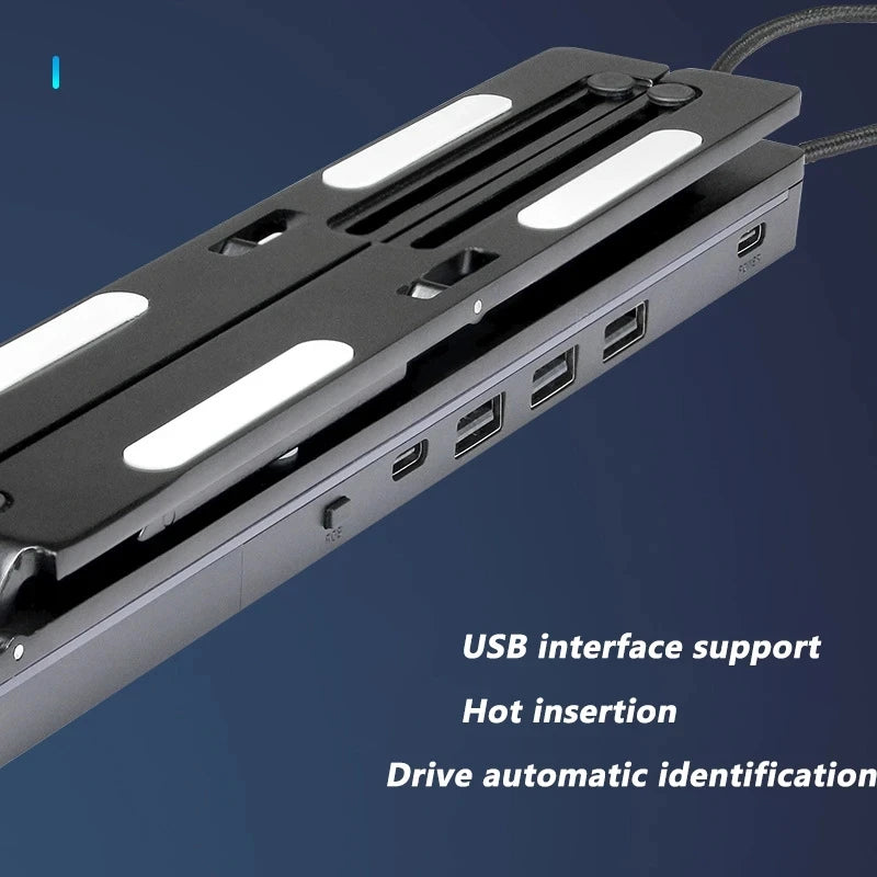 RGB Laptop Stand Adjustable 6 Gear Height Heat