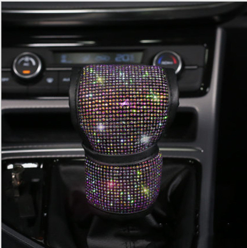 Car Gear Set Diamond-Studded Handbrake Set Gear Grip Set